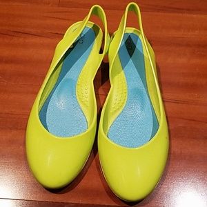 Lime Green Oka-b sling backs